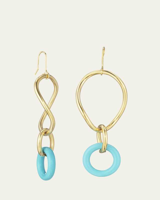 18K Yellow Gold Small Turquoise Stella Drop Earrings